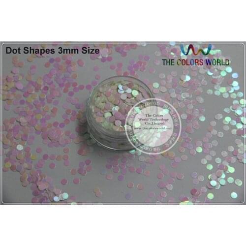 RI-1 Pearlescent Iridescent White Colors dot shapes confetti spangles glitter for nail Art or other DIY decoration 1pack=50g