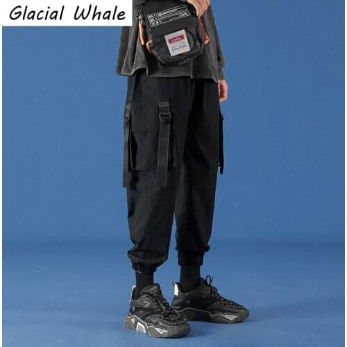 GlacialWhale Cargo Pants Men 2021 Fashion Joggers Male Hip Hop Harajuku Japanese Streetwear Trousers Jogging Black Pants For Men
