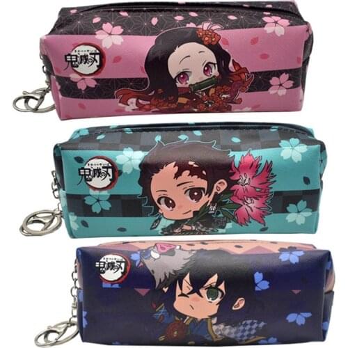 Zipper Canvas Students Pencil Bag for Anime Demon Slayer Kimetsu no Yaiba Pencil Bag Wallet Storage Stationery School Supplies
