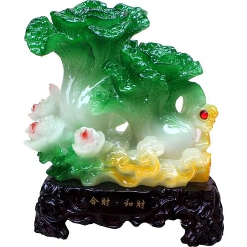 Decoration art gift craft Lucky decoration jade cabbage one hundred financial desktop decoration home opening gifts