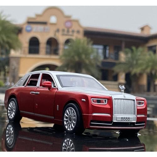 New 1:32 Rolls Phantom Les Car Model Ornaments Simulation Sound And Light Pull Back Alloy Toy Car Childrens Boy Collection Gift