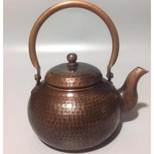 Chinese Hand-carved Copper Kettle, Teapot, Wine Kettle, Wealth Geomantic Decorative Gifts