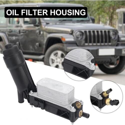 Oil Filter Housing Rust-proof No Leakage Aluminum 05184294AE Engine Oil Cooler Housing Adapter Assembly for JEEP DODGE CHRYLSER