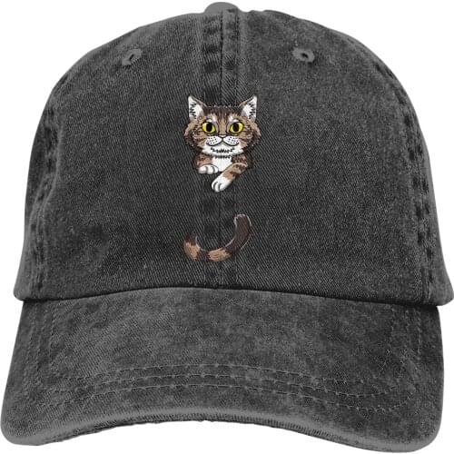 Maine Coon Polka Dots Pattern Feline Cat Lover Gift Baseball Cap cowboy hat Peaked cap Cowboy Bebop Hats Men and women hats