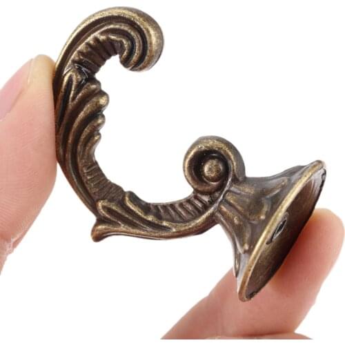 45*24mm Antique Bronze Hooks Zinc Alloy Wall Hanger Hat Coat Clothes Hook Bathroom Kitchen Furniture Hook Hanger