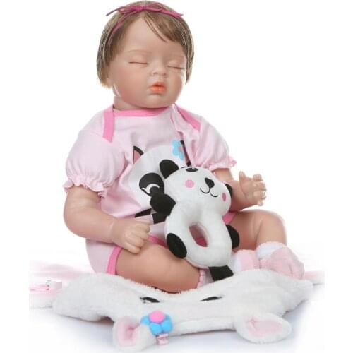 Bebes Reborn Dolls 22"55cm soft Vinyl Silicone reborn baby doll Cute Girl Toys boneca For Children Birthday Gift