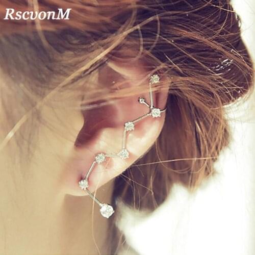 Fashion Elegant Zircon Cystal New Fashion Elegant Vintage Punk Gothic Crystal Rhinestone Ear Cuff Wrap Stud Clip Earrings