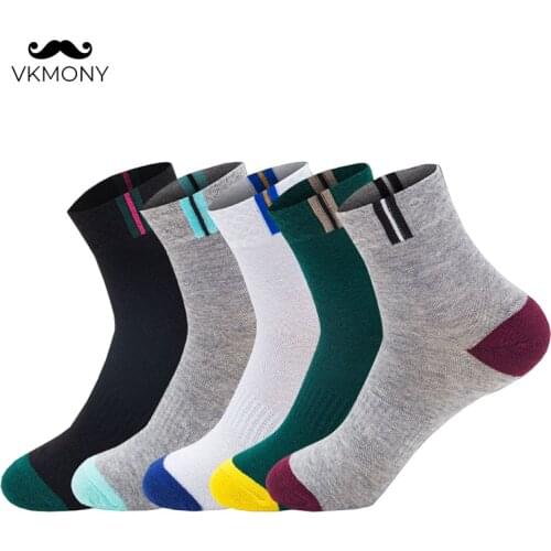 Men cottin socks 5pairs/lot man sport socks colorful men athletics socks VKMONY