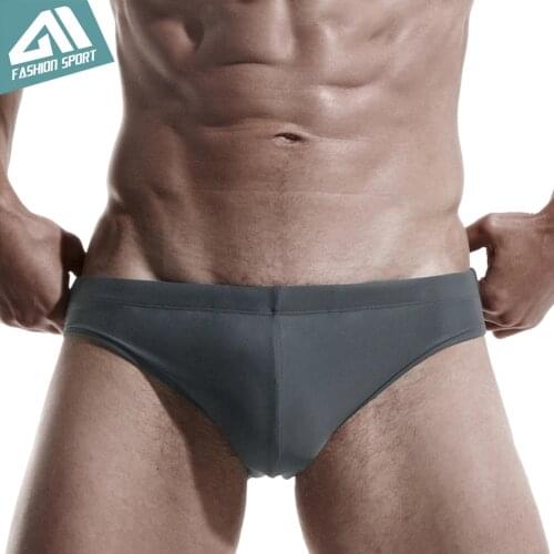 AIMPACT Mens Solid Swim Briefs Beach Surfing Mens Swimwear athletic Sea Swimming Briefs Low Sexy Sportive Swimsuit For Men S320