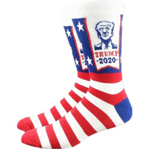 Happy Funny Donald Trump Portrait Men High Socks