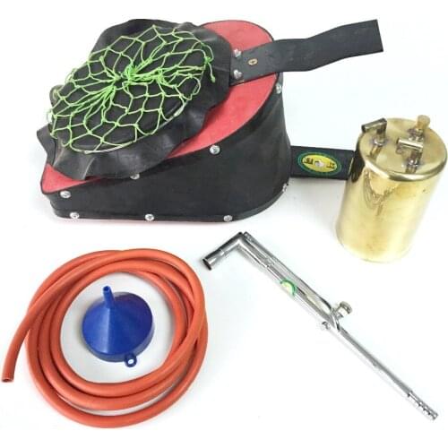 5PCS/set Leather Air Bellow Sets with One Brass Kettle One Torch One Red Hose One Plastic Funnel Jewelry Welding Kit