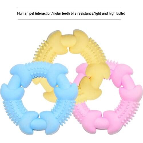 New Dog Toys TPR Foaming Barbed Annular Bone Fidget Toys Bite Resistant A Molar Tooth Cleaning Ring Gear Chew Pet Supplies