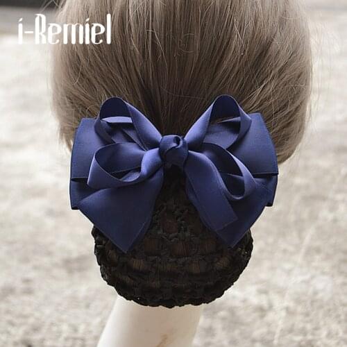 I-Remiel Hair Cover Tulle Floral Lace Satin Stylish Hair Clip Bowknot Bun Net Snood Crochet Hair Headdress Hairpin Head Jewelry