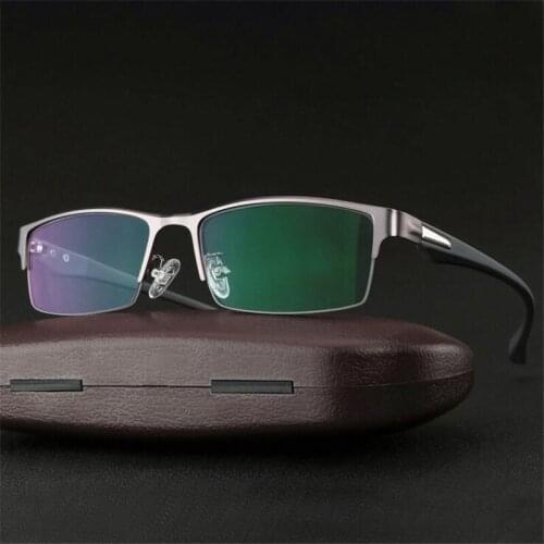 Half Frame Sun Photochromic Gray Square Reading Glasses Men Aspheric Lens Reader Eyeglasses Presbyopic 0 +50 +75 +100 To +600