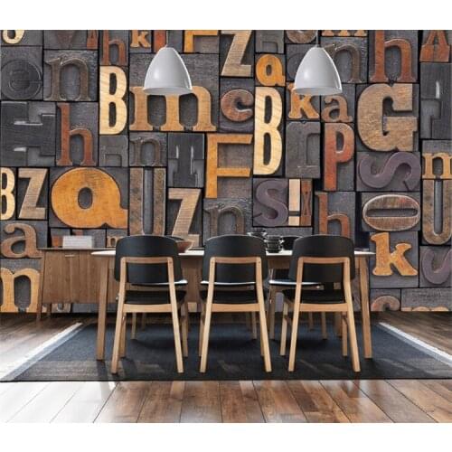 Custom 3D Letters Wallpaper Vintage Photo Wallpaper Europe Bedroom Living Room TV Sofa Backdrop Wall Mural Art Room decor Home