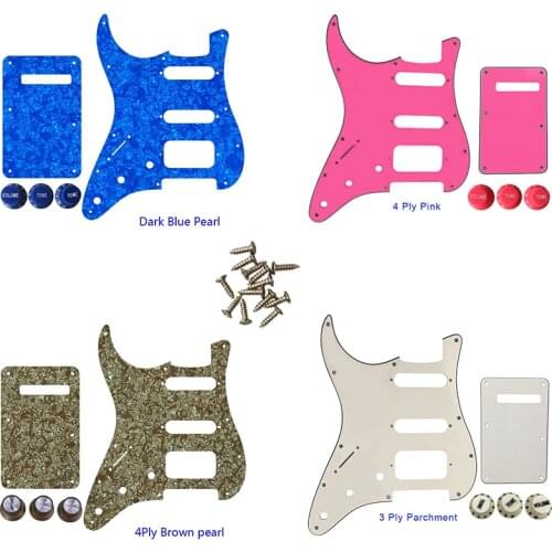 Custom Guitar Parts - For Left Handed USA 72'11 Screw Hole Standard St Humbcker Hss Guitar Pickguard Scratch Plate & Back Plate