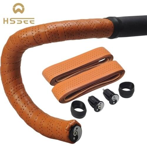 HSSEE Microfiber Reinforced Leather Handlebar Strap Retro Handlebar Strap Racket Strap Easy to Clean Bicycle Accessories