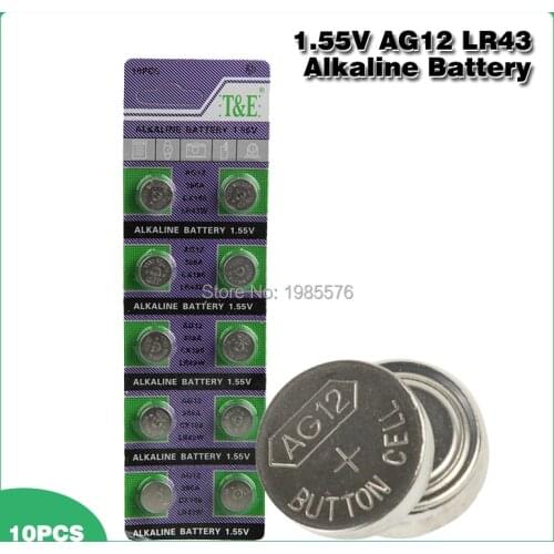 10pcs/pack AG12 LR43 386 Button Batteries SR43 186 SR1142 LR1142 Cell Coin Alkaline Battery 1.55V V12GA For Watch Toys Remote