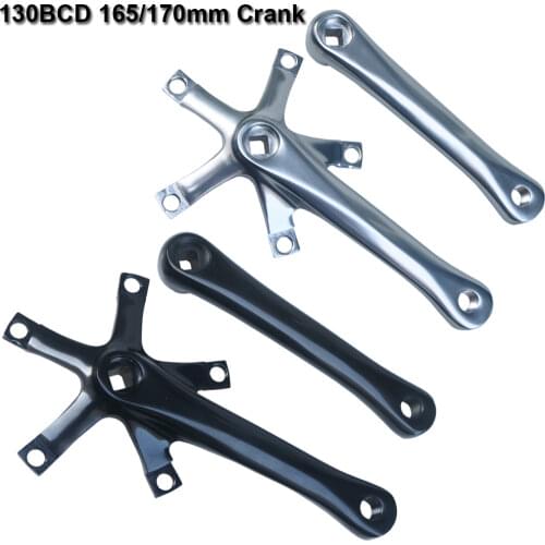 Folding Bike Crank Arm Set 165mm 130BCD Single speed 42T Chainwheel Aluminum Square hole Fixed Gear Bicycle Crankset Chain Ring