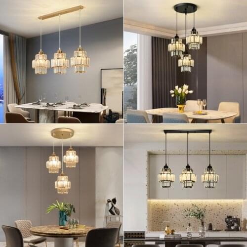 Modern K9 Crystal Ceiling Lights Led Lamps Living Room E27 Bulb Gold Black Ceiling lamp Minimalist Style Lights Kitchen Fixture
