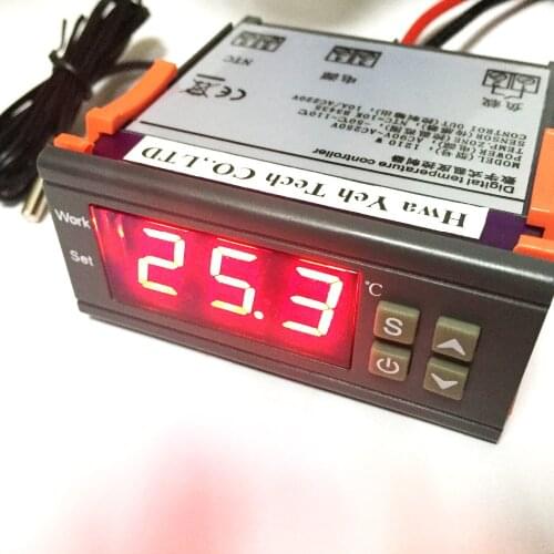 Two Relay Output LED Digital Temperature Controller Thermostat Incubator AC90V-250V 10A with Heater and Cooler 1210W