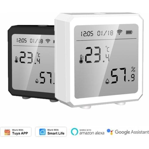 Tuya Wifi + Bluetooth Temperature Humidity Sensor With Alarm Smart Life Real-time Monitor Detector Work With Alexa Google Home