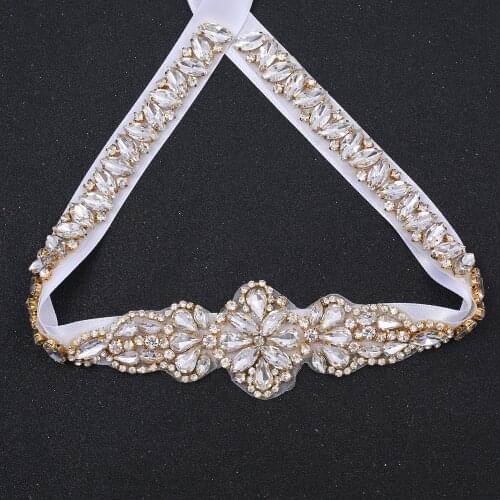 SESTHFAR Pearl Wedding Belt Beaded Bridal Belt Applique Bridesmaid Sash Belt for Women Dress & Gown