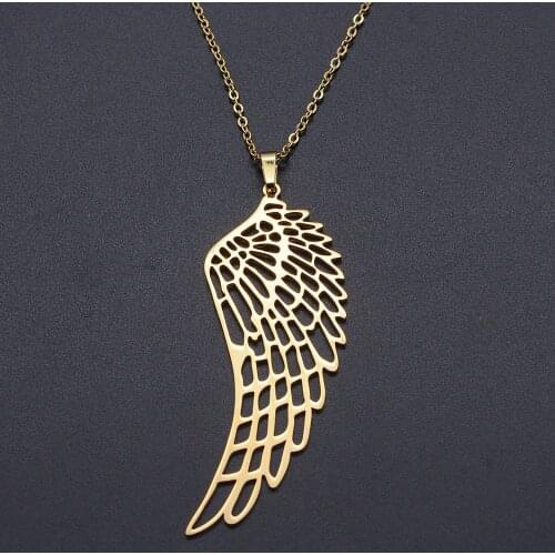 Wing of Angel Stainless Steel Charm Necklace for Women Accept OEM Order Dropshipping Fashion Jewelry Necklaces