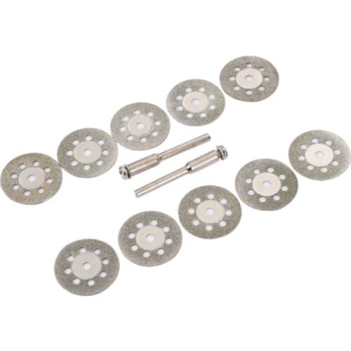 10pcs 22mm Circular Saw Blades Rotary Tool Mini Diamond Wood Cutting Discs And 2pcs Mandrels Set Woodworking Tool