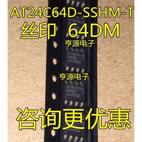 10PCS AT24C64D AT24C64D-SSHM-T 64DM SOP-8