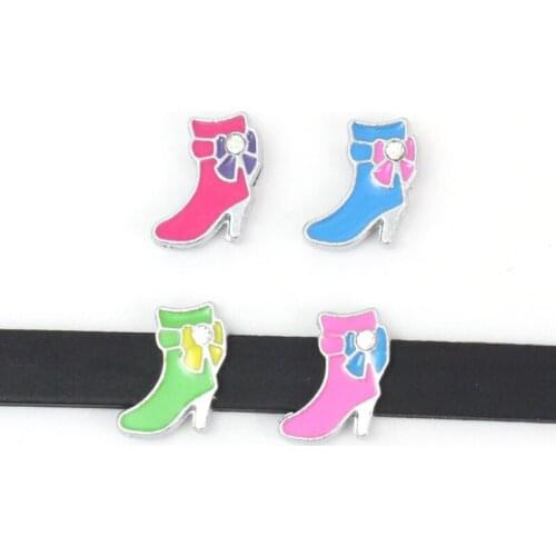 10pcs/lot Internal Dia 8mm Boots Slide Charm DIY Accessories fit 8mm wide belt pet collar