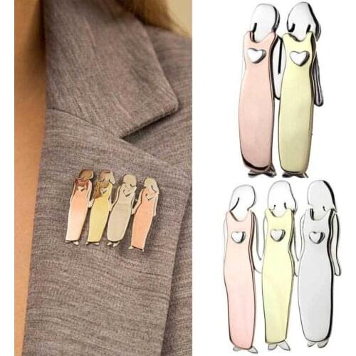 2/3/4/5/6 Sisters Pin Best Friends Pin Sisterhood Brooch Tricolor Brooch Handmand Christmas New Year Gift Durable Metal Brooches