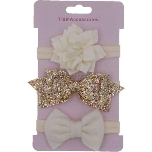 3 Pcs/Set Children Kids Hair Rope Cartoon Cute Lotus Bow Girls Ponytail Elastic Band Jewelry Gifts