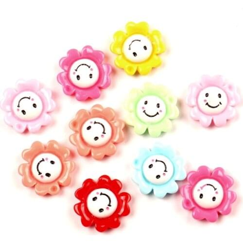 50pcs Mixed Resin Sunflower Flatback Cabochon Jewelry Findings Scrapbooking For Jewelry Making Charms Pendants Accessories Diy