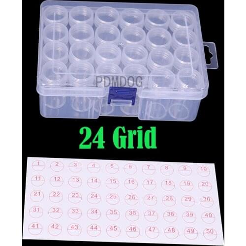 60/76/64/24 Bottles Box Transparent Container Case Diamond Painting Accessories Diamond Embroidery Beads Storage Box Organizer
