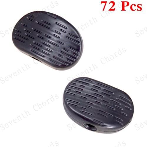 72 Pcs Black Plastic Big Oval Wood Texture Tuning Pegs Tuners Machine Heads Button Knob Handle Cap For Guitar