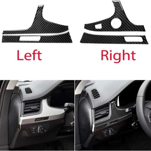 Mutips car air outlet cover carbon fiber sticker center console left panel fram trim accessories for Audi Q7 SQ7 4M 2016-2019