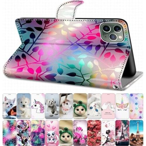 For Case LG K8 2018 K9 K50 Q6 Plus Q60 Flip Leather Book Cover Phone Case Cute Bag Tiger Wolf Lion Cat Dog Horse Tower DP08F