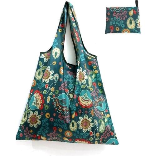 Eco Friendly Shopping Bag Portable Foldable Oxford Cloth Tote Bag High Capacity Grocery Storage Bags Cute Kitchen Organizer
