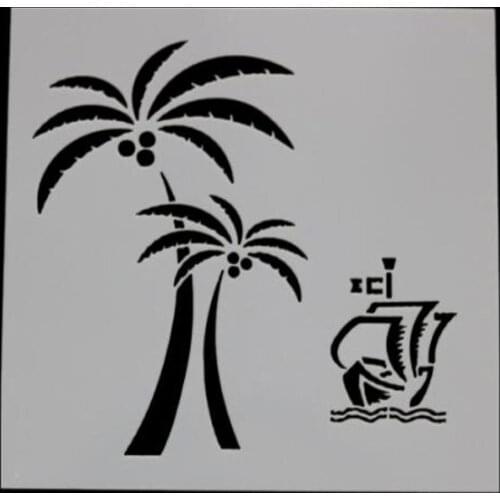 Coconut Tree Stencils Wall Painting Scrapbooking Stamping Album Decorative Embossing Paper Cards Template Stencil