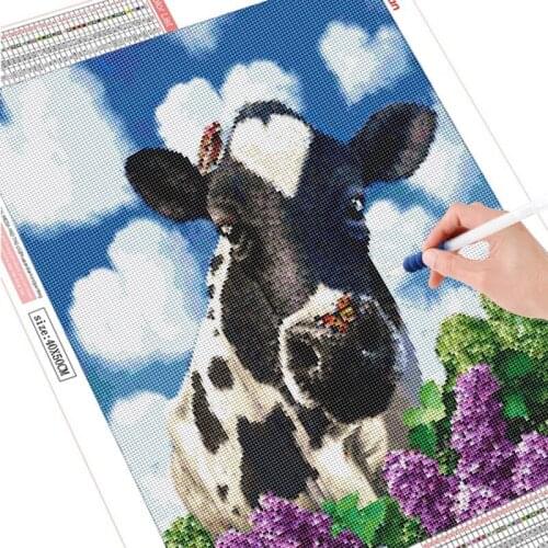 Cow Fashion 5D Diy diamond paint Cartoon Painting Embroidery Picture Picture full Rhinestone Home Decor