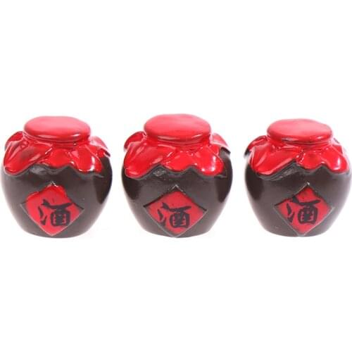 3pcs/set 1/12 Dollhouse Miniatures Bottles Miniature Wine Jar Kitchen Accessories