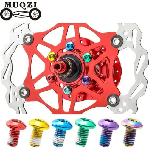 MUQZI 12PCS Colorful Rotor Disc Brake Screw T25 M5*9mm Disc Rotor Screw MTB Road Bike Brake Fixing Bolt Cycling Accessories