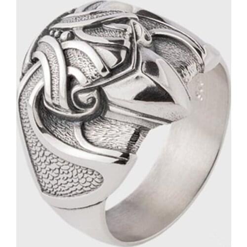 EYHIMD Viking Men 316L Stainless Steel Raven Rings for Women Men Odin Crow Ring Biker Norse Amulet Jewelry Gifts