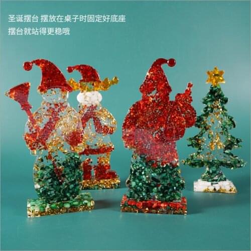 New Transparent Silicone Mould Resin Decorative Craft DIY Santa elk ornaments Mold epoxy resin molds for jewelry