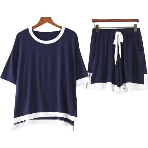 New 2021 Spring Summer Pajamas Set Casual Loose Home Clothes Outer Wear Pijamas Suit Modal Cotton Pyjamas Women Nightwear