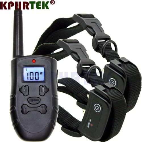 New Arrive Remote Rechargeable Electronic Dog Training Collars Backlight LCD Display Stop Barking Dog Collars For 2 dogs 27nf