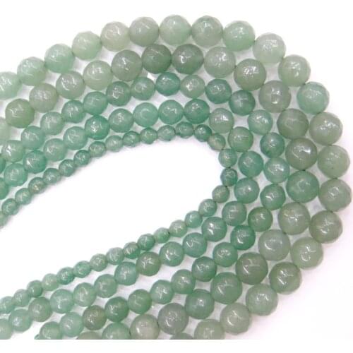 Wholesale Natural Stone Faceted Round Green Aventurine Beads 6/8/10 MM Pick Size For Jewelry Making Diy Bracelet Necklace