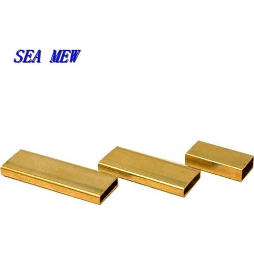 Wholesale Metal Raw Brass Rectangle Flat Tube Beads DIY Findings For Jewelry Making