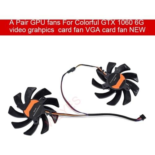 A Pair GPU fans For Colorful GTX 1060 6G video grahpics DC12V card fan VGA card fan NEW